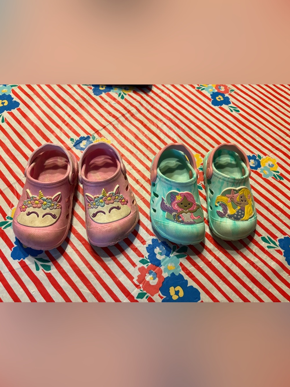 Unicorn & Mermaid Croc Like Shoes Bundle, Toddler 7
